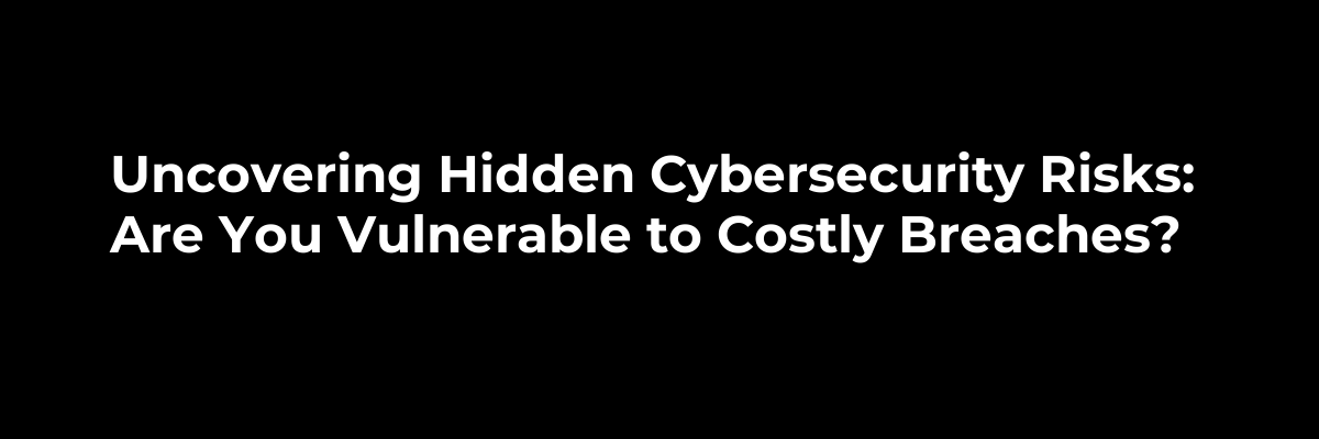 Uncovering Hidden Cybersecurity Risks: Are You Vulnerable to Costly Breaches?